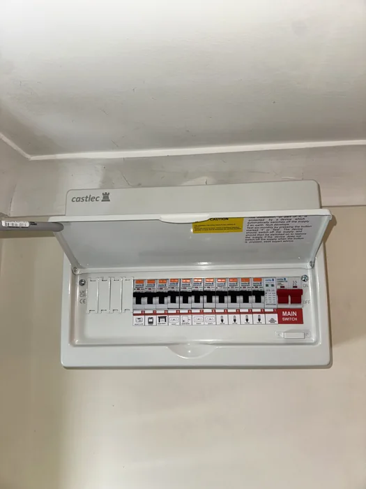 New consumer unit installed, labelled and tested